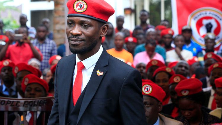 Ugandan presidential hopeful Bobi Wine denounces government ban of his 'red beret' symbol