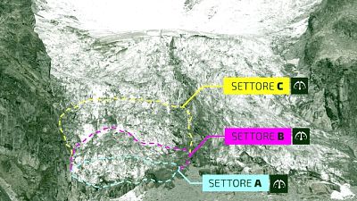 Ghiacciaio, crollo da 5.000 metri cubi Ghiacciaio, crollo da 5.000 metri cubi