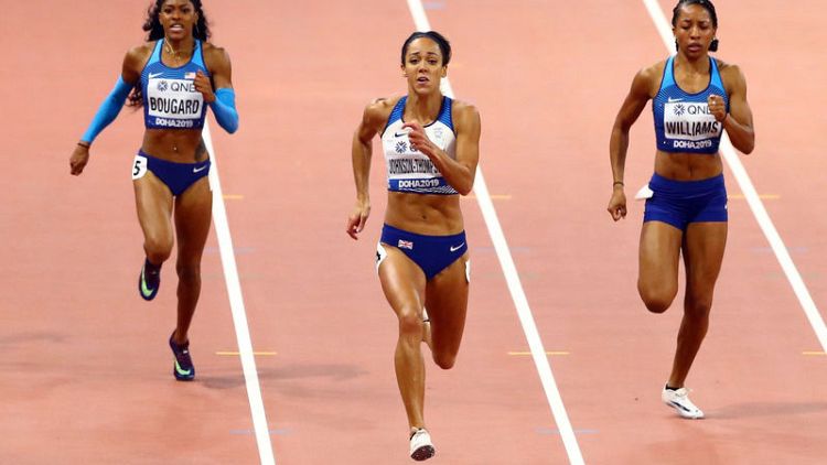 Britain's Johnson-Thompson leads heptathlon after four events