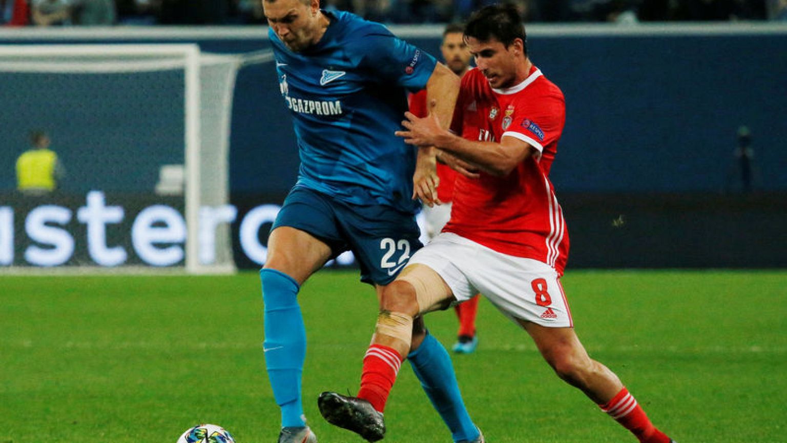 Zenit grind down Benfica in 3-1 home win