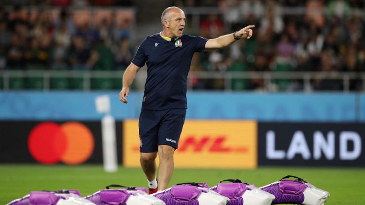 Italy coach laments red card, praises Bok power in heavy defeat