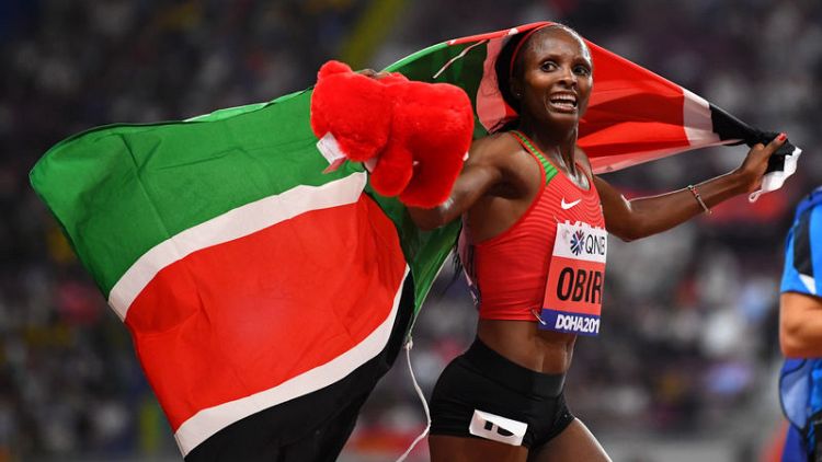 Kenya's Obiri defends 5,000m world title