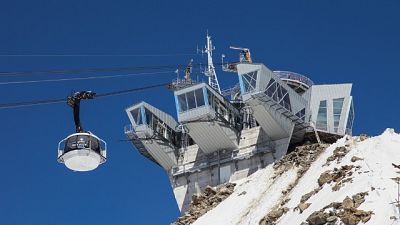Skyway M.Bianco lancia Save the glacier Skyway M.Bianco lancia Save the glacier