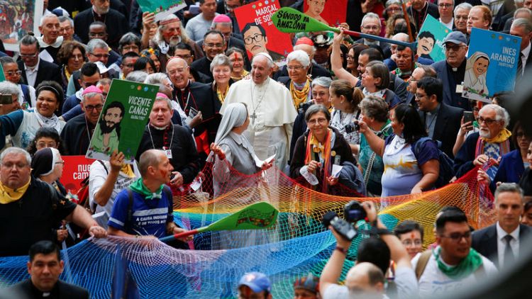 Pope urges respect for indigenous Amazon peoples at start of three-week gathering