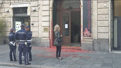A Genova imbrattata sede consolato turco A Genova imbrattata sede consolato turco
