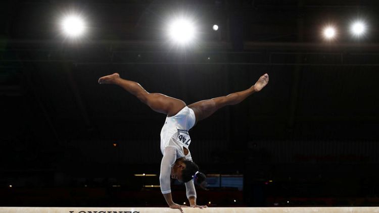 Biles by miles: U.S. gymnast claims record fifth all-around world title