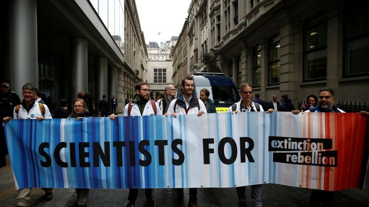 Climate change activists target BlackRock in London