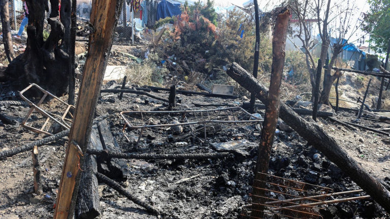 Second Greek migrant camp in flames as arrivals continue to rise