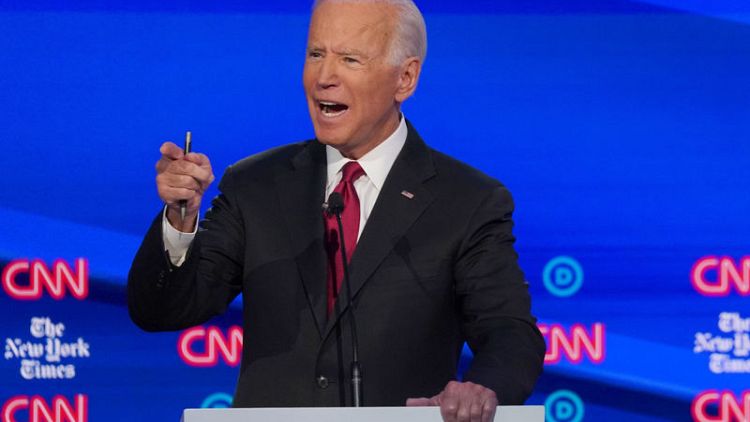 Democratic front-runner Biden has less campaign cash than top rivals