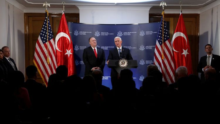 Pence says Turkey, U.S. agree ceasefire in northeast Syria