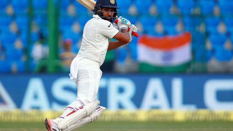 Rohit century, Rahane fifty steady India after early wobble