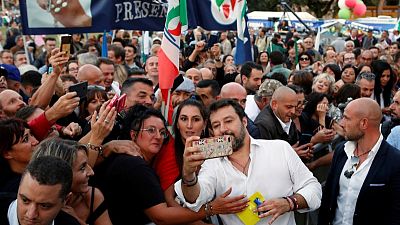 Salvini's right rallies in Rome to protest against Italy government Salvini's right rallies in Rome to protest against Italy government