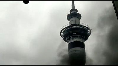 Fire still burning at New Zealand convention centre despite firefighters working through night Fire still burning at New Zealand convention centre despite firefighters working through night