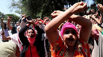Hundreds gathered outside house of Ethiopian activist after deadly day of protests Hundreds gathered outside house of Ethiopian activist after deadly day of protests