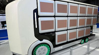Future delivery: Japanese trucks designed with no cabin and interchangeable cargo holds Future delivery: Japanese trucks designed with no cabin and interchangeable cargo holds