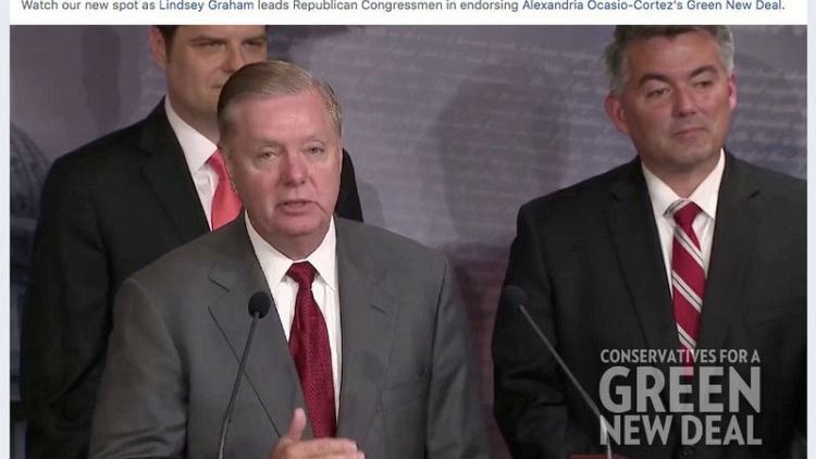 Facebook ad policy challenged by false claim Republican Graham backs Green New Deal
