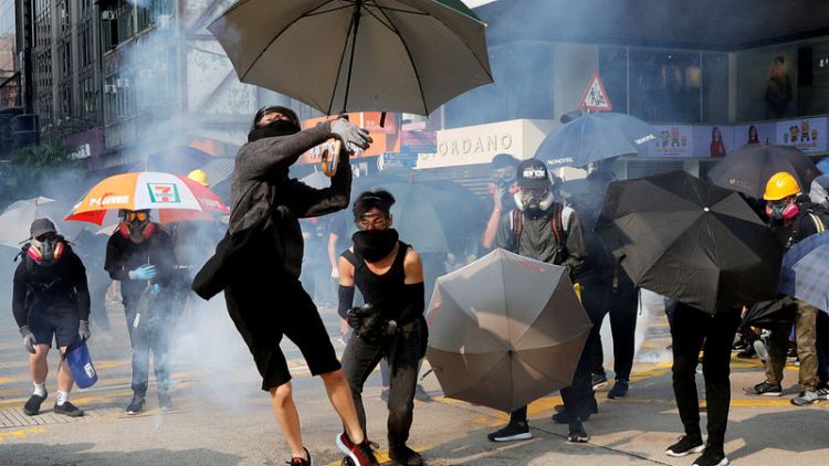 Hong Kong enters recession as protests show no sign of relenting