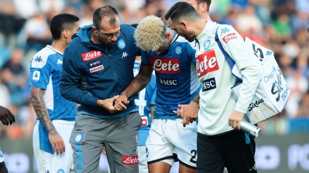 Napoli, rottura crociato per Malcuit Napoli, rottura crociato per Malcuit