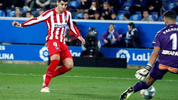 Atletico:non basta Morata,1-1 con Alaves Atletico:non basta Morata,1-1 con Alaves