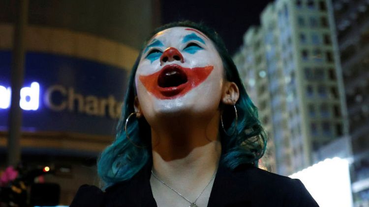 Hong Kong police fire tear gas to break up Halloween party protests