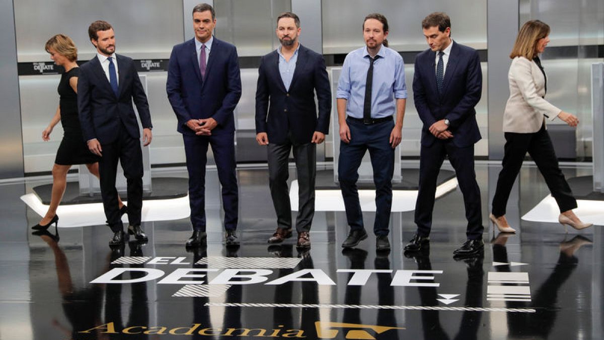 Spain's election candidates clash over Catalonia in television debate