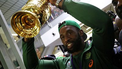 King Kolisi revels in support as thousands welcome Boks home