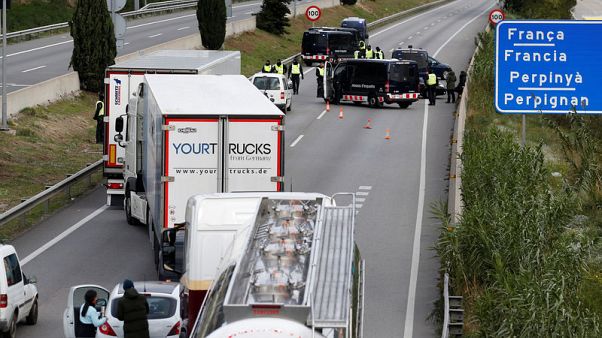 Catalan independence protesters block major Spain-France road link Catalan independence protesters block major Spain-France road link