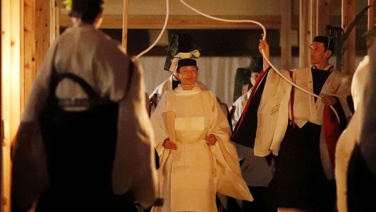 Japan monarch spends symbolic night with goddess to end throne rituals