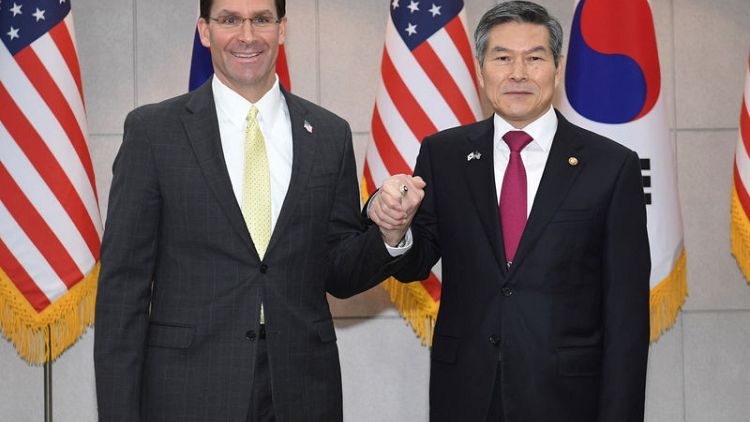 Pentagon's Esper says it is crucial South Korea pays more for U.S. troops