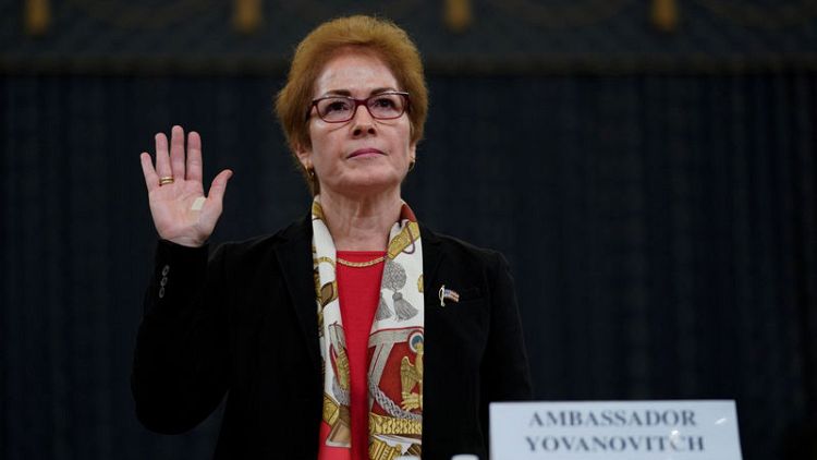 Ousted U.S. envoy to Ukraine tells impeachment hearing she had no political agenda