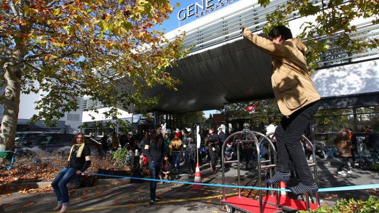 Climate activists block Geneva airport's private-jet terminal