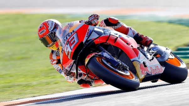 Moto: Valencia,Marquez primo nel Warm-up Moto: Valencia,Marquez primo nel Warm-up