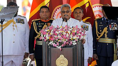 Blessed by Buddhist monks, Sri Lanka's new president prioritises security