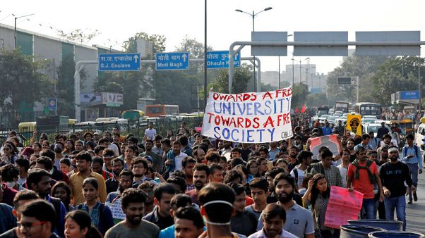 Police round up students in India's capital as fee protests grow Police round up students in India's capital as fee protests grow