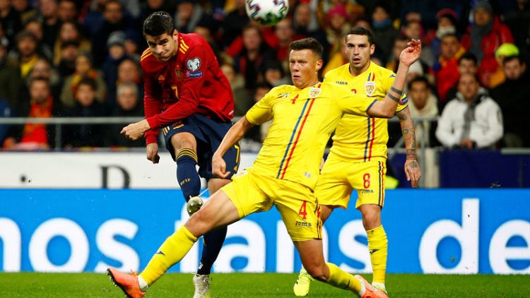 Spain thrash Romania amid doubts about coach Moreno's future