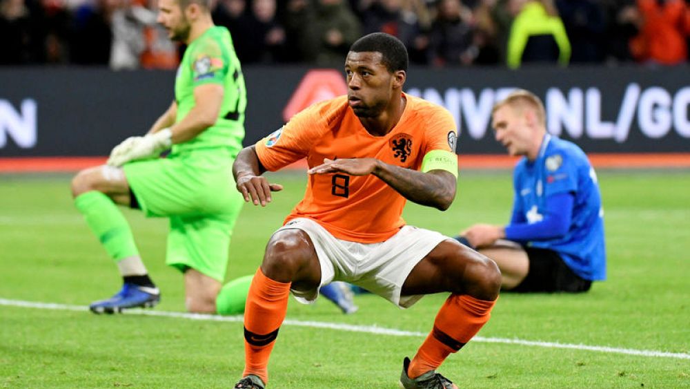 Wijnaldum hat-trick drives Netherlands 