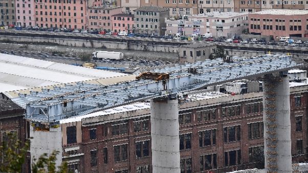 Ponte Genova: varato il terzo impalcato Ponte Genova: varato il terzo impalcato