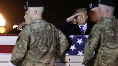 Trump travels to Delaware base to honour two U.S. soldiers killed in Afghanistan Trump travels to Delaware base to honour two U.S. soldiers killed in Afghanistan