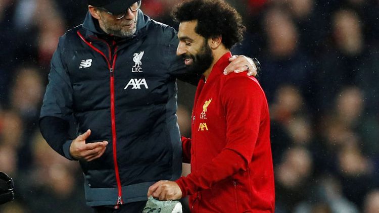 Liverpool manager Klopp sweating on Salah fitness ahead of Palace trip