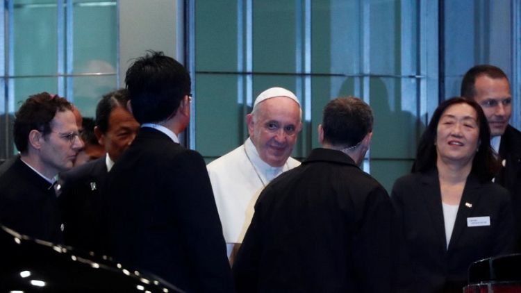 Pope Francis arrives in Japan to promote anti-nuclear message