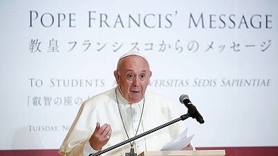 Turning from nuclear message, Pope urges youth to fight for the earth