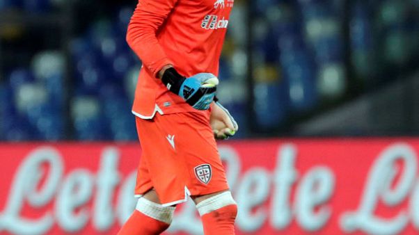 Cagliari keeper Olsen banned for four matches for brawl Cagliari keeper Olsen banned for four matches for brawl
