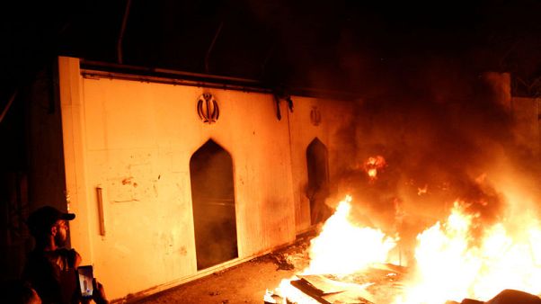 Iraq protesters torch Iran consulate in Najaf, curfew imposed Iraq protesters torch Iran consulate in Najaf, curfew imposed