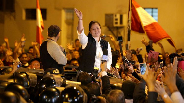 Peru opposition leader Keiko Fujimori walks free from jail