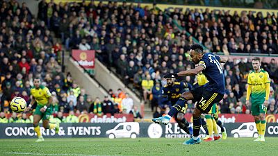 Aubameyang's double earns Arsenal draw at Norwich Aubameyang's double earns Arsenal draw at Norwich