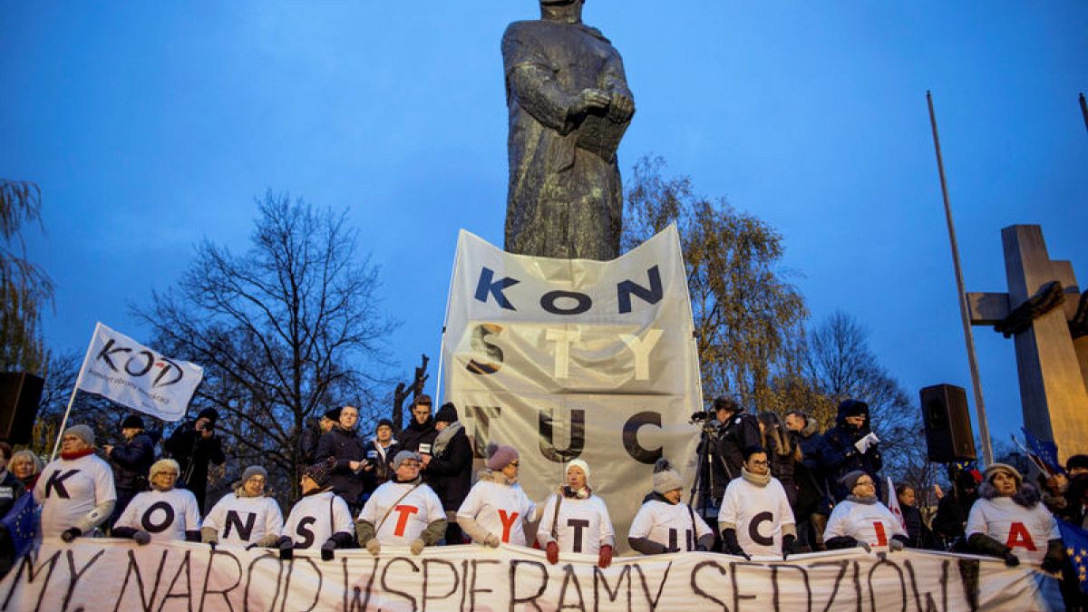 Poles protest over rule of law after judge suspended