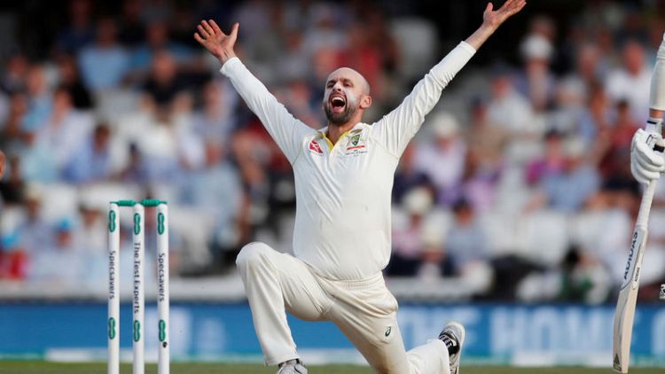 Australia five wickets from victory after Lyon strikes