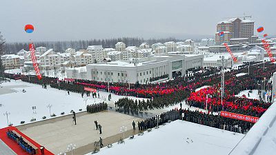 North Korea's Kim celebrates completion of 'modern mountainous city' North Korea's Kim celebrates completion of 'modern mountainous city'