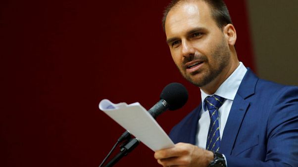 Son of Brazil's Bolsonaro suspended from PSL party Son of Brazil's Bolsonaro suspended from PSL party