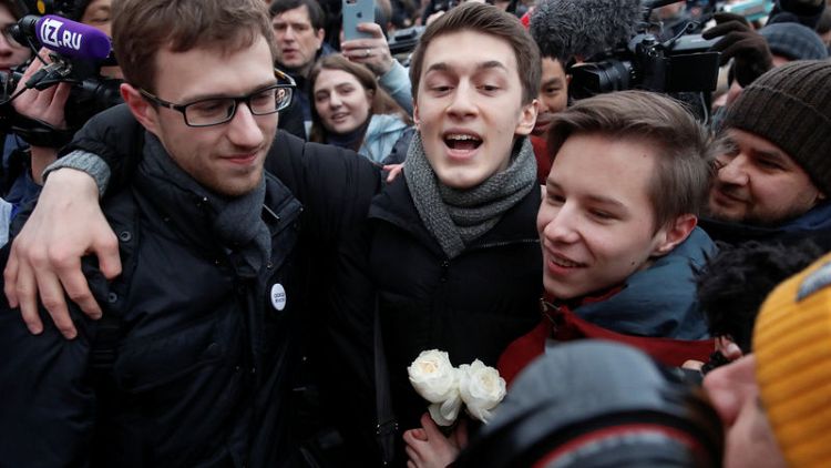Russia frees anti-Kremlin student protester after opposition outcry